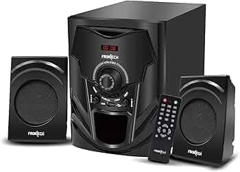 FRONTECH 2.1 Channel Speaker System | Bluetooth 5.0-40W Output, USB|BT|FM Support|LED Display, (3955 - Black)