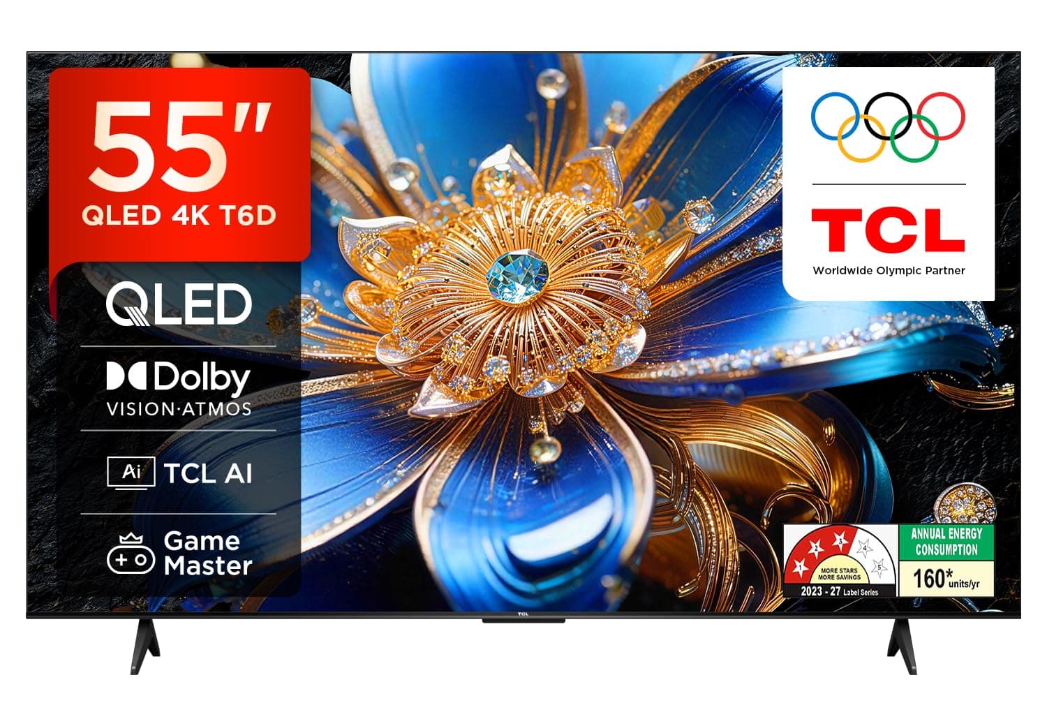 TCL 139 cm (55 inches) 4K UHD Smart QLED Google TV 55T6D