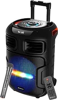 ZEBRONICS Thump 350 Trolley Party DJ Speaker, 40 Watts, Supports Bluetooth, USB, mSD, AUX, Karaoke Function, TWS, Wireless Mic, Up to 12h Backup, RGB ...