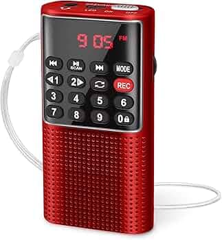 PRUNUS J-328 Mini Portable Pocket FM Radio MP3 Walkman Radio with Recorder, Lock Key, SD Card Player, Rechargeable Battery Operated(NO AM)