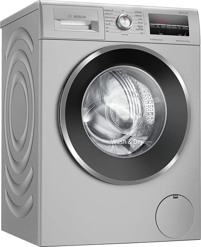 Bosch 9 KG /6 KG Inverter Washer Dryer (WNA14408IN, Silver, Inbuilt Heater 1400 RPM) Washing Machines & Dryers