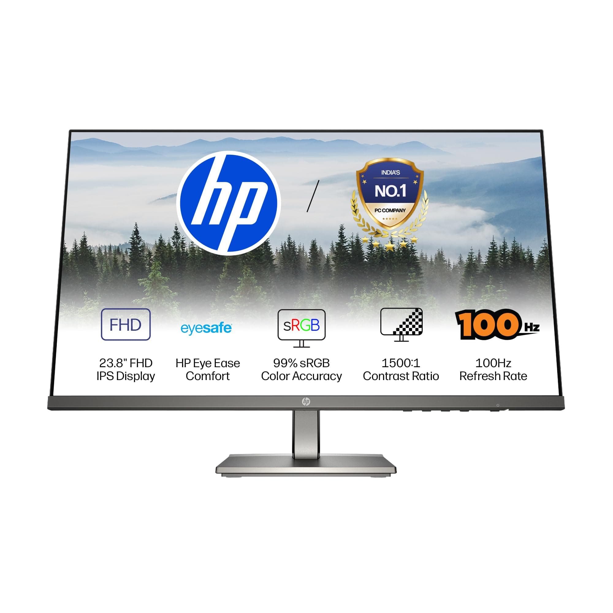 HP 524da 23.8" (60.5cm) FHD Monitor, IPS Panel, 300 nits, Eye Safe Certified, 100hz Refresh Rate, 5ms Response time, Ergon...
