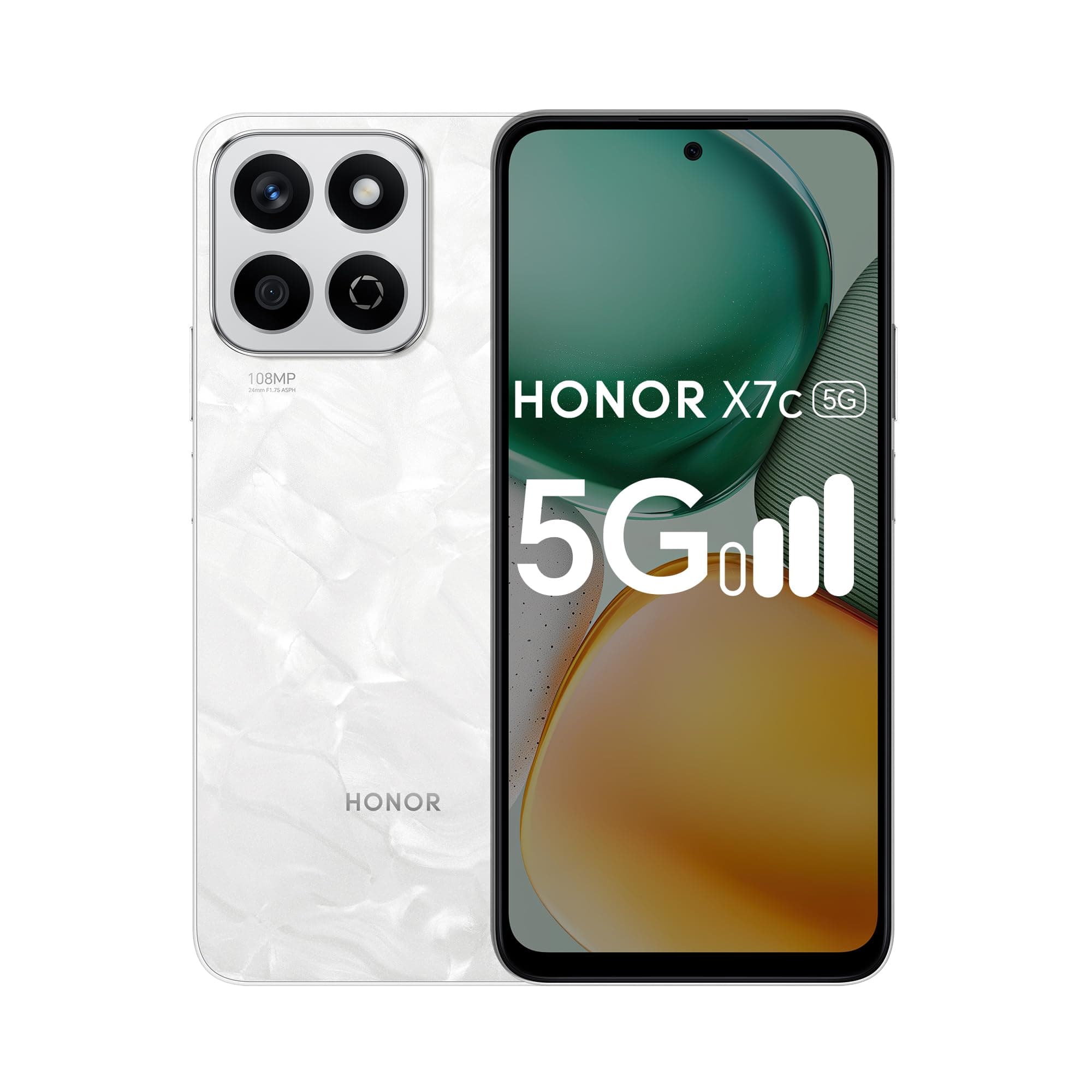 Honor X7c 5G Dual SIM (8GB RAM, 256GB Storage) | 50MP AI Camera | 5 Star SGS Certified | IP64 Standards | 120Hz Refresh Rate | 5200mAh Battery | (Moonlight White)
