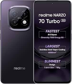 realme NARZO 70 Turbo 5G (Turbo Purple,12GB RAM, 256GB Storage) | Segment's Fastest Dimensity 7300 5G Chipset | Motorsports Inspired Design