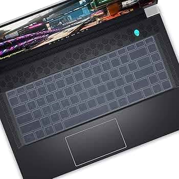 RAYA Silicone Keyboard Skin Cover for Dell Alienware m15 R7 & Alienware m16 R1 and Alienware x15 R2 & Alienware x17 R2 Gaming Laptops (Transparent Sil...