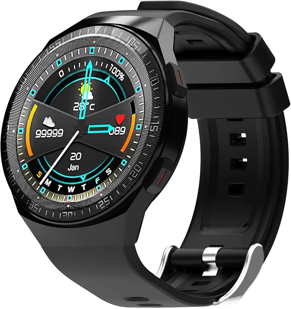 Probus MT3 Full Touch Smart Watch With Call Function via Built-in Speaker and Mic,8 Days Battery Life, IP67 Water Resistant ,Blood Oxygen And Heart Rate Monitor, Sleep & Step Tracker, Smart Notification (Black)