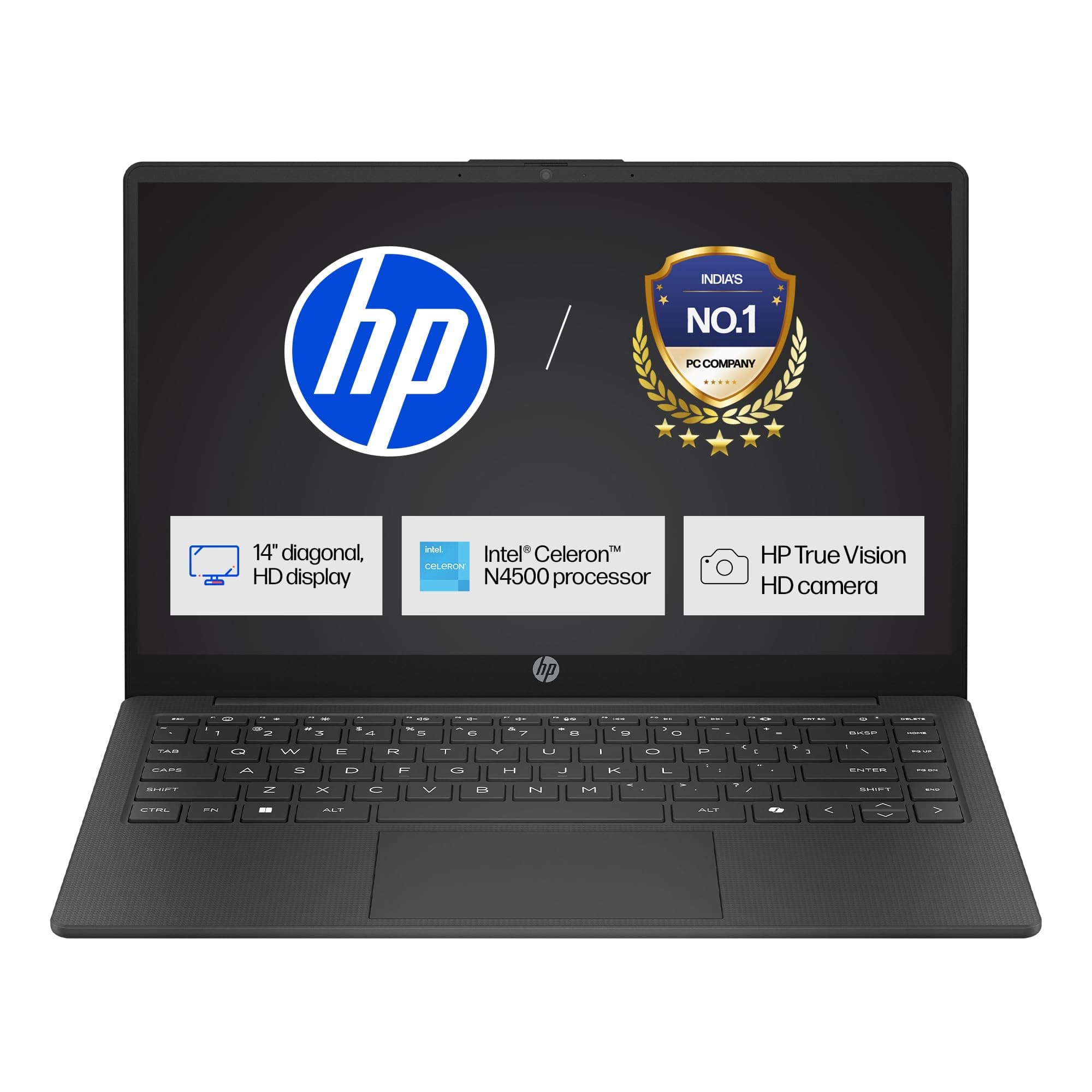 HP 14s, Intel Celeron N4500 Laptop (8GB DDR4,512GB SSD) Anti-Glare, Micro-Edge, 14/35.6cm, HD, Win11, M365 Basic(1yr),Office Home24, Black,1.46kg, HD ...