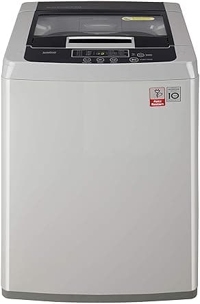 LG 6.5 Kg Inverter Fully-Automatic Top Loading Washing Machine (T7585NDDLGA, Middle Free Silver) Washing Machines & Dryers