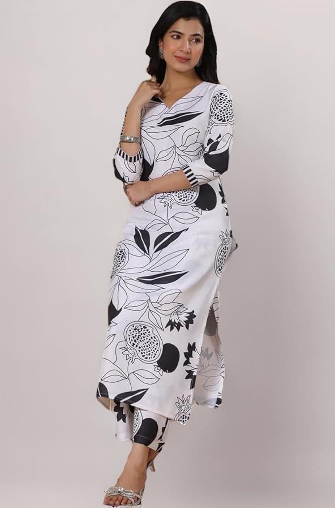 ANNI DESIGNER Women Rayon Blend Kurta & Palazzo