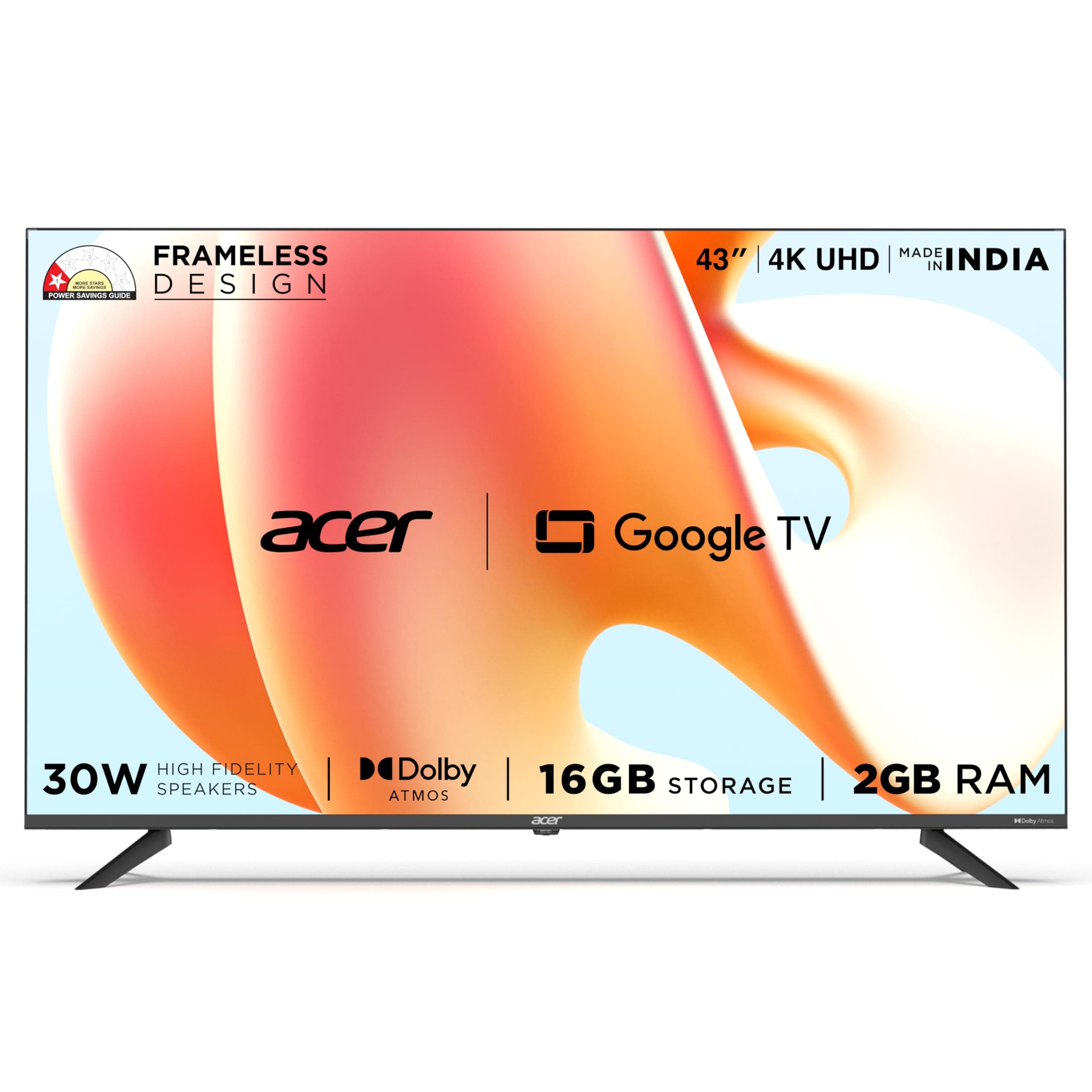 Acer 109 cm (43 inches) G Plus Series 4K Ultra HD LED Smart Google TV AR43UDGGR2851AD
