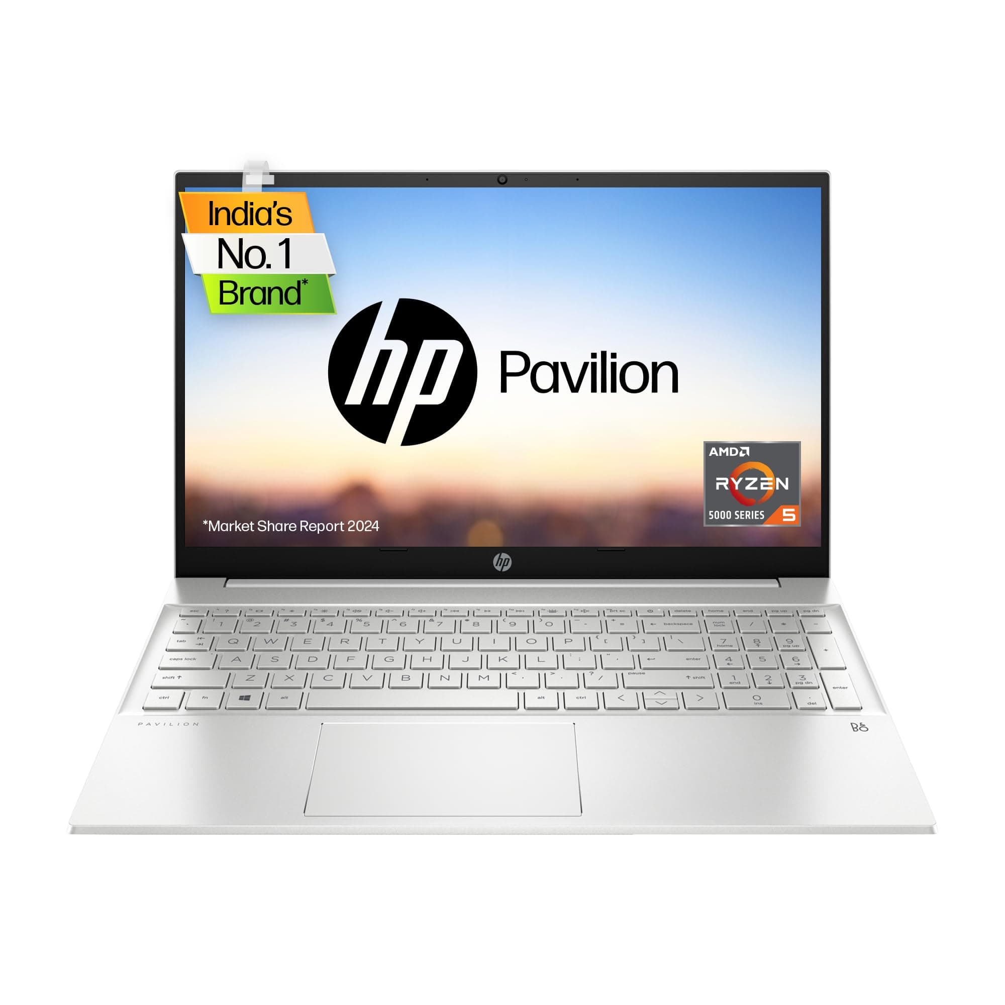 HP Pavilion 15, Ryzen 5 5625U, 15.6 inch(39.6cm) FHD Laptop, 8GB RAM,512GB SSD, AMD Radeon Graphics,B&O Audio, Backlit Keypad(Win 11,Alexa,1.75 Kgs,Na...