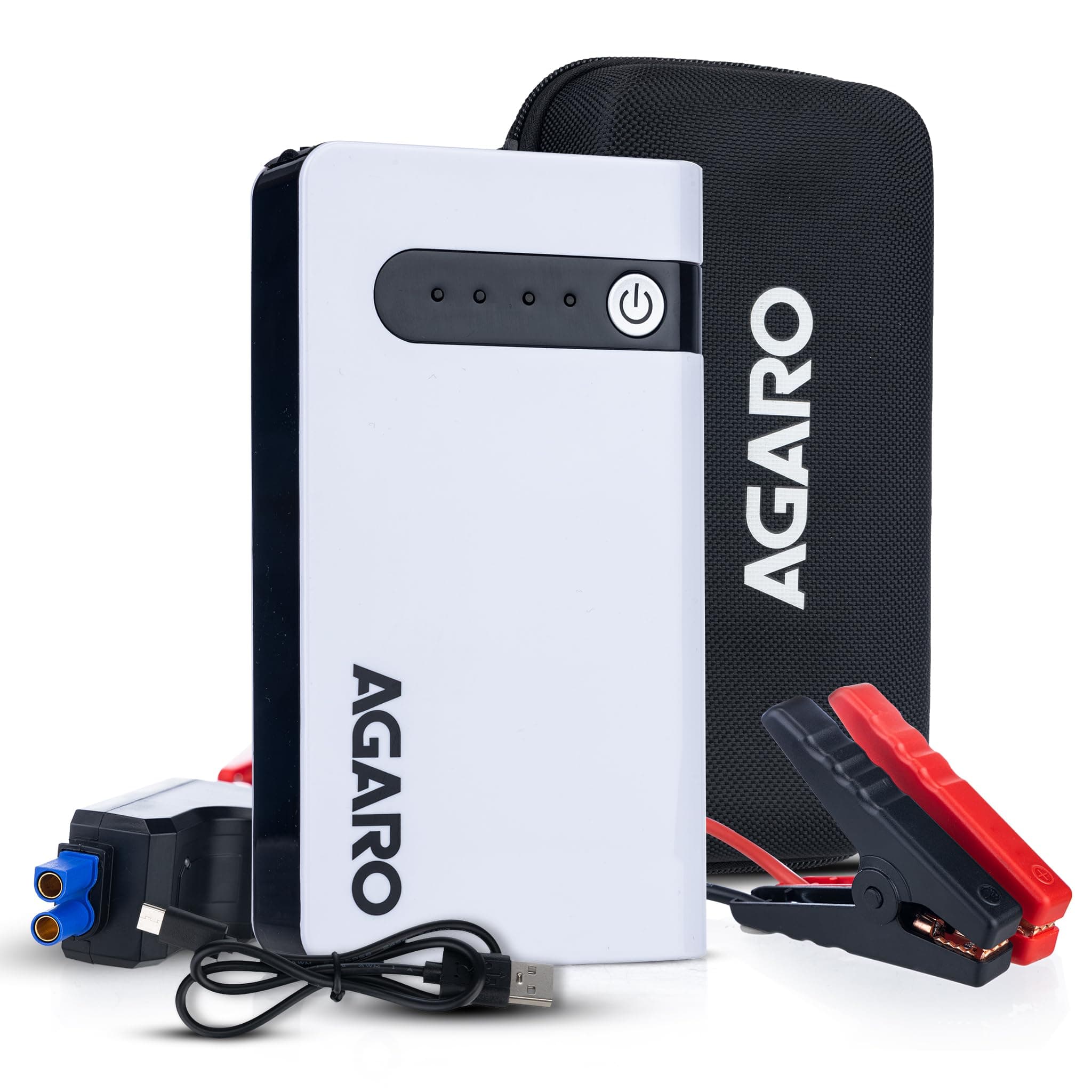 AGARO Primo Car Jump Starter, 12000mAh, Flashlight, Laptop Phones Charger, Automotive Tools & Supplies, Battery Chargers, Compatible with Petrol and D...