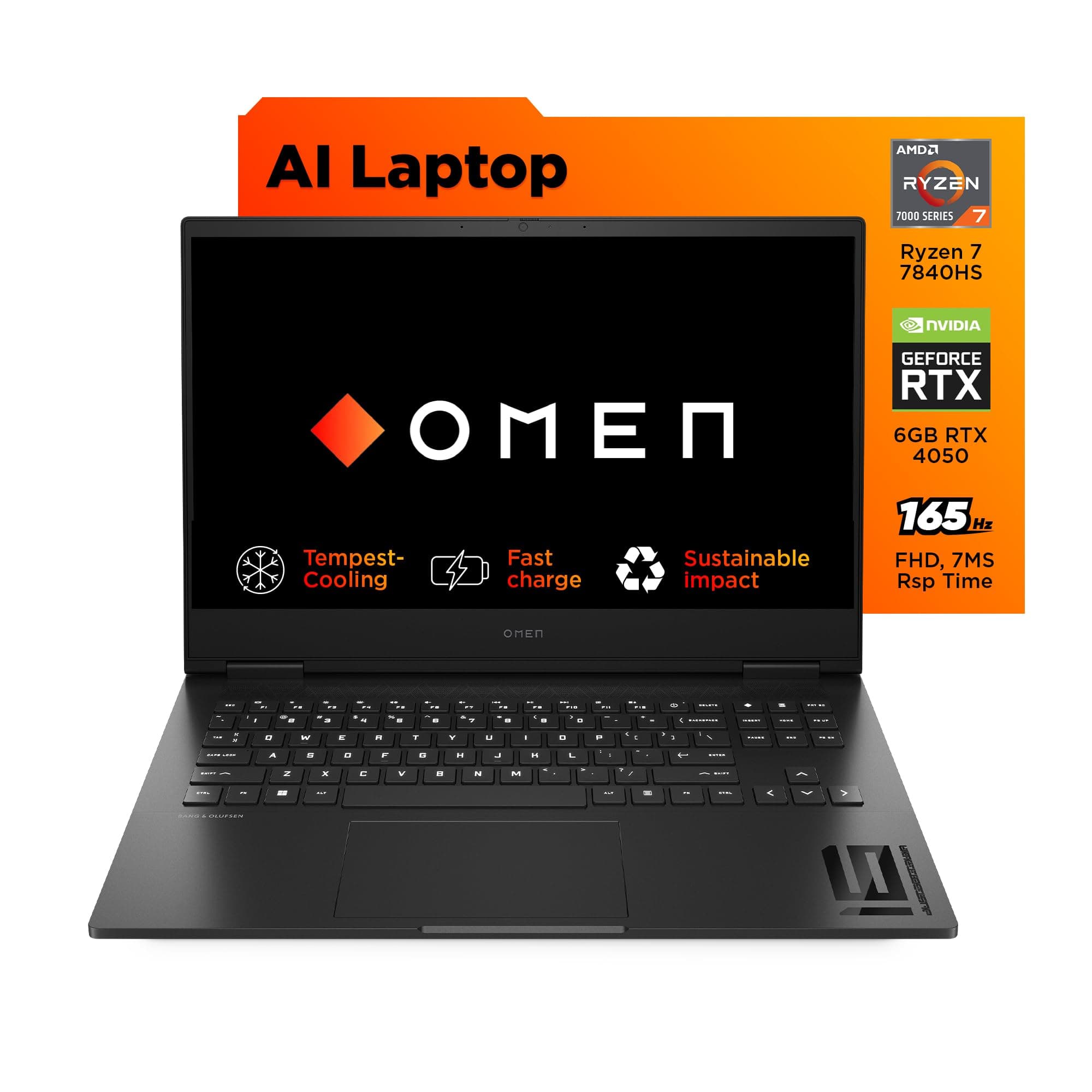 HP OMEN Gaming Laptop,AMD Ryzen 7 7840HS,16.1 inch(30.9 cm),FHD,Anti-Glare,16GB RAM,1TB SSD,NVIDIA GeForce RTX 4050 Laptop GPU (6 GB GDDR6 Dedicated),...