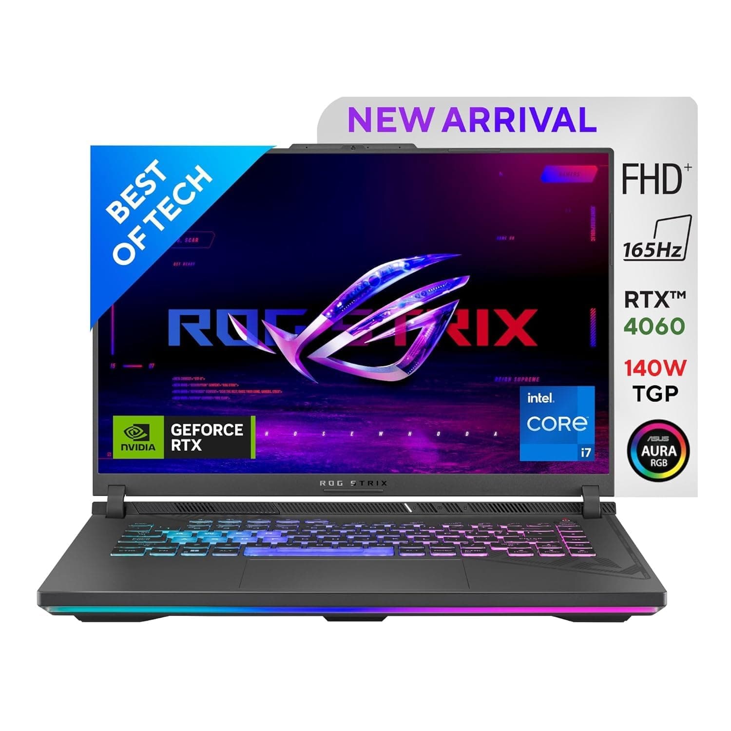 ASUS ROG Strix G16, 16 "(40.64cm) FHD+ 165Hz, 13th Gen Intel Core i7-13650HX, Gaming Laptop (16GB DDR5/1TB SSD/NVIDIA GeForce RTX 4060 /Windows 11/Off...