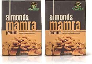 GRABPURE Mamra Almonds/Mamra Badam Dry Fruits- 250 Grams (Pack of 2)