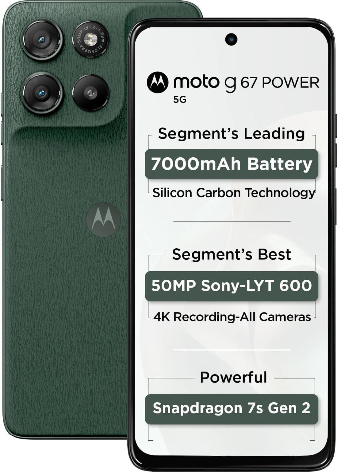 Motorola g67 Power 5G (Pantone Cilantro, 256 GB) (12 GB RAM)