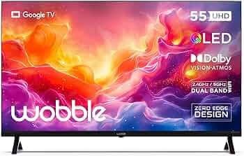 Wobble 139.7 cm (55 inches) QD Series 4K Ultra HD Smart QLED Google TV WB55GTAW9602QD (Black)