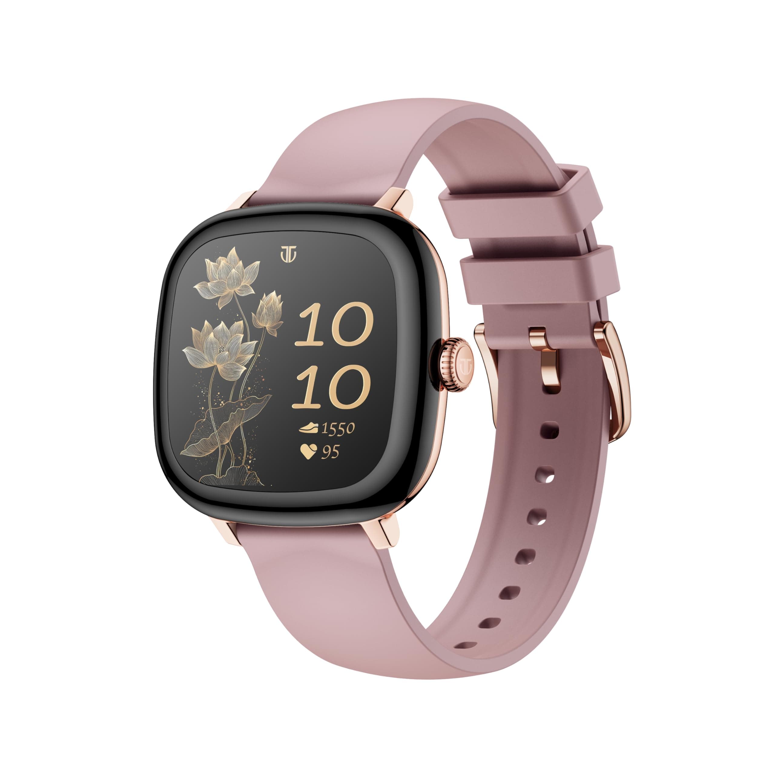 Titan AiRA 1.70" AMOLED Metal Case Square Display Smart Watch with Silicone Strap Stress Monitoring, 1000 Nits, Functional Crown, AI Enabled, IP68 Wat...