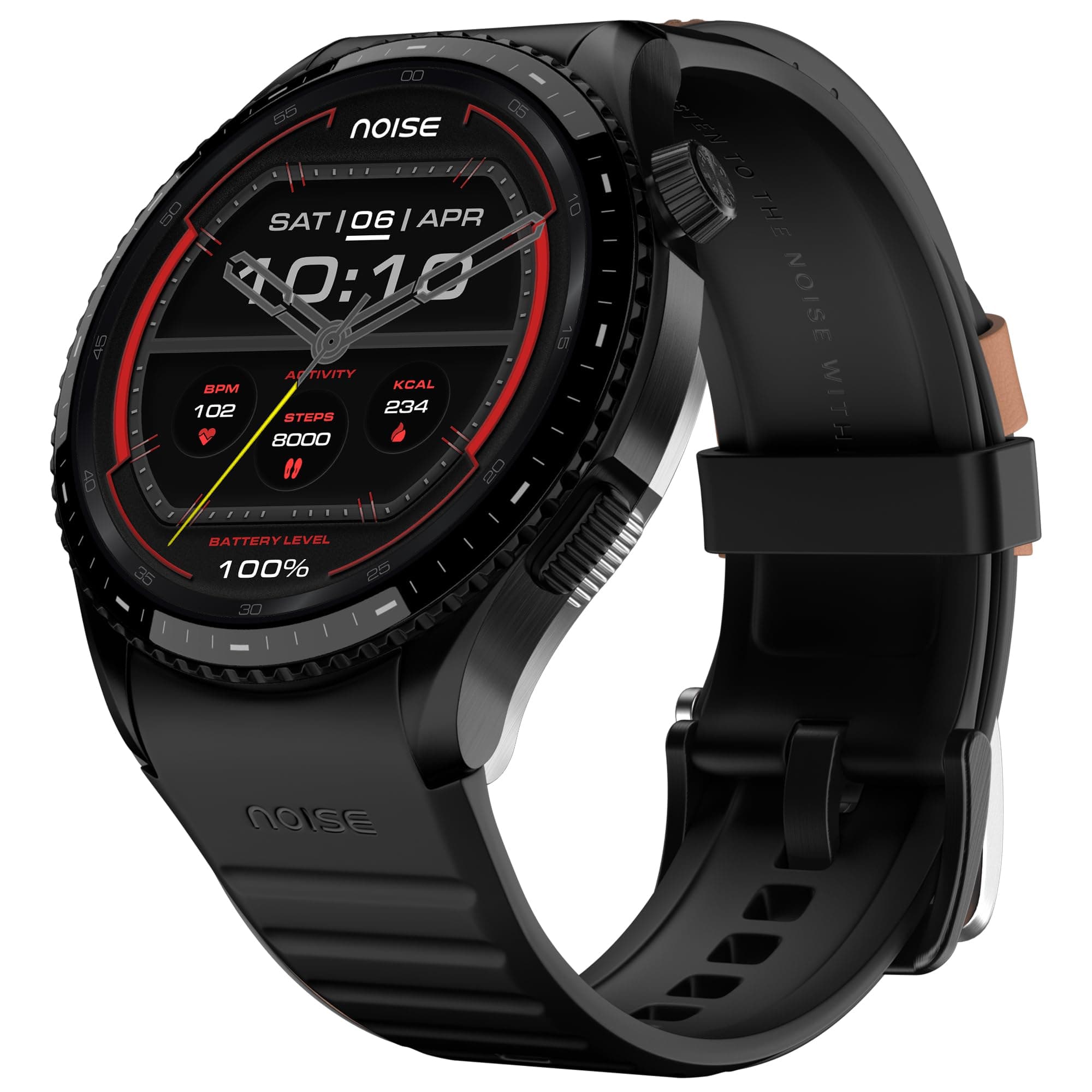 Noise Newly Launched Halo 3 Smart Watch with 1.43” AMOLED Display, 1000 NITS Brightness, Premium Metal Design, Powered by AI Pro, AI Transcription, Morning Briefs, 7-Day Battery (Rich Black)