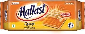 Malkist Cheese Flavoured Cracker Biscuits - 144g (Jumbo Pack)- Pack of 4
