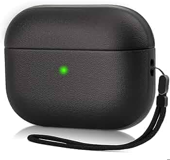 JIELIELE Upgrade Airpods Pro Case Cover Leather Texture Full-Body Protective Case Cover for Apple Airpods Pro Wireless Charging and Front LED Visible ...