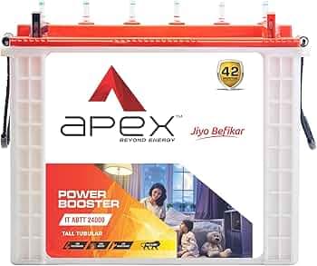 APEX Battery ABTT 24000 240Ah, Recyclable Tall Tubular Inverter Battery for Home, Office & Shops | Best Inverter Battery | APEXBATT- Recyclable Batter...