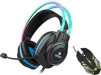 ZEBRONICS Jet PRO Premium Wired Gaming On Ear Headphone with LED & Zeb-Transformer-M Optical USB Gaming Mouse with LED Effect(Black)