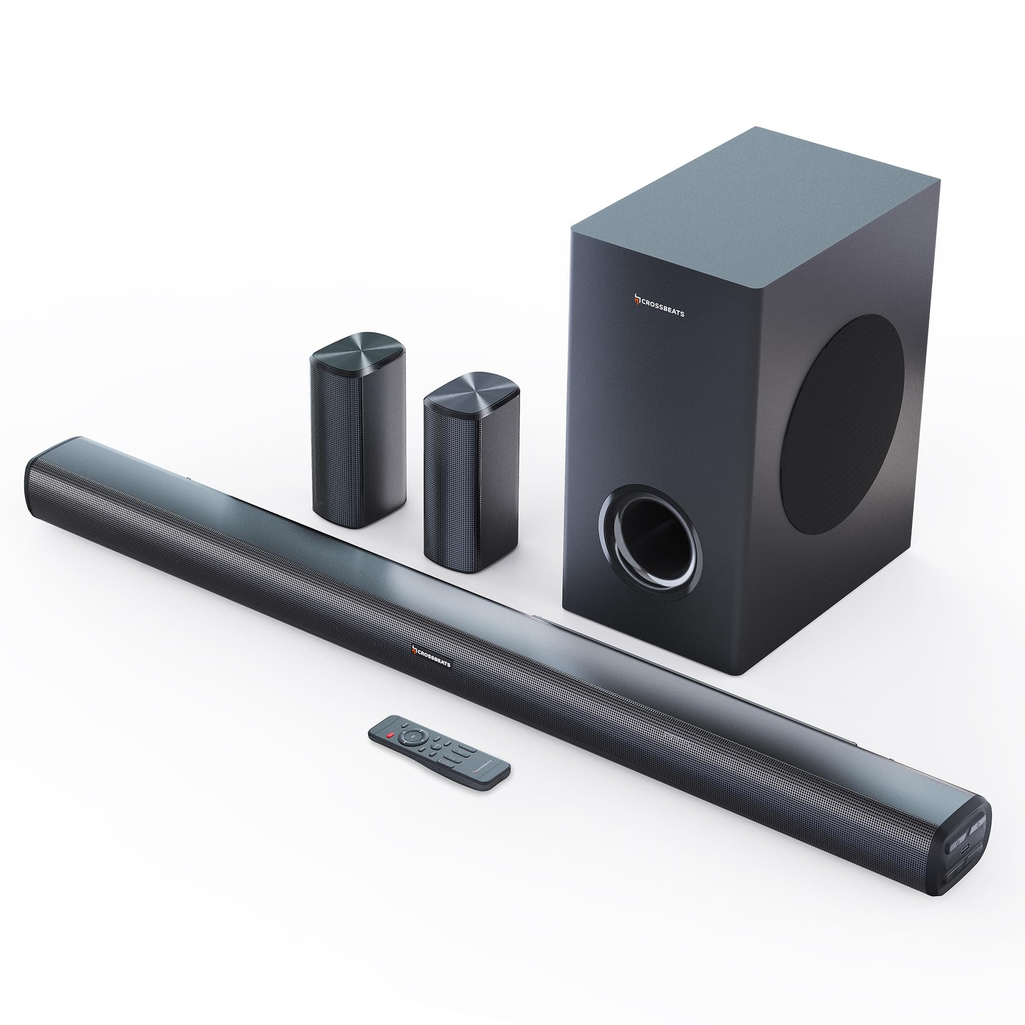CrossBeats Blaze B1000 5.1 Home Theatre 525W Soundbar for TV with subwoofer and Satellite Speakers | Remote Control | Bluetooth Speaker with Bass | HD...
