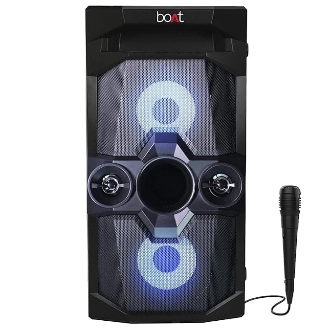 boAt PartyPal 70 Portable Bluetooth Speaker, 30W R.M.S Sound, TF/USB/AUX-in/FM Radio, Karaoke Compatible with Free Microphone, True Wireless Function,