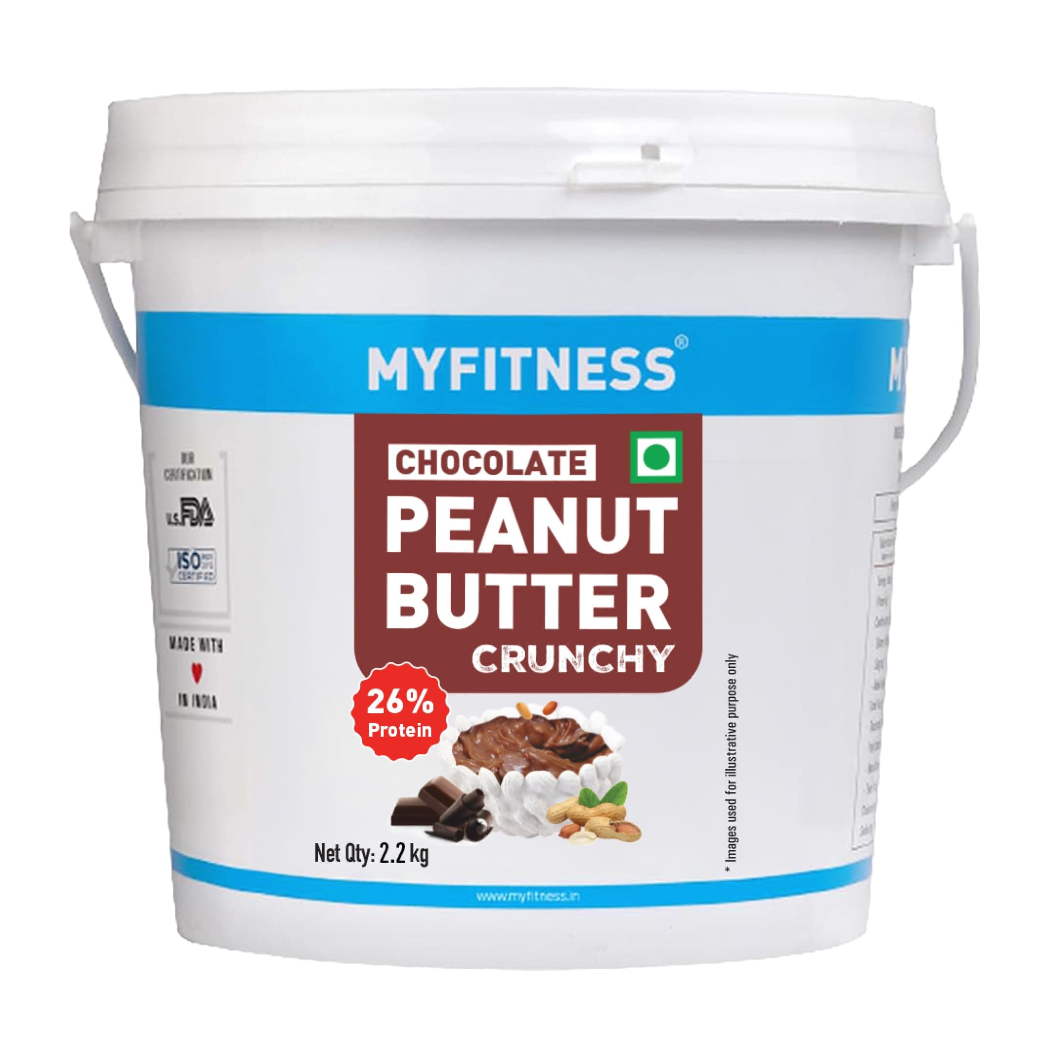 MYFITNESS Peanut Butter Chocolate Flavour, Crunchy 2.2kg | 26g Protein | Tasty & Healthy Nut Butter Spread | Vegan | Cholesterol Free & Gluten Free | ...