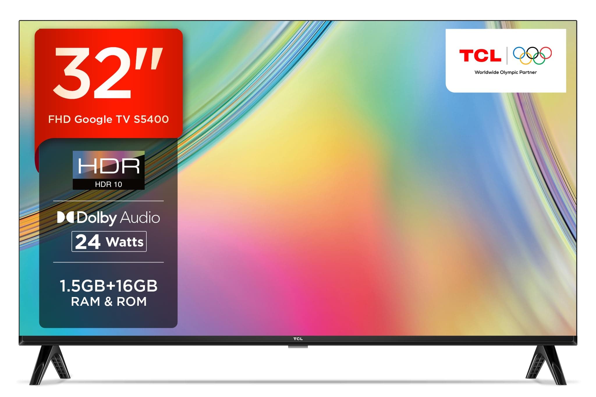 TCL 81 cm (32 inches) Bezel-Less S Series Full HD Smart LED Google TV 32S5400 (Black)