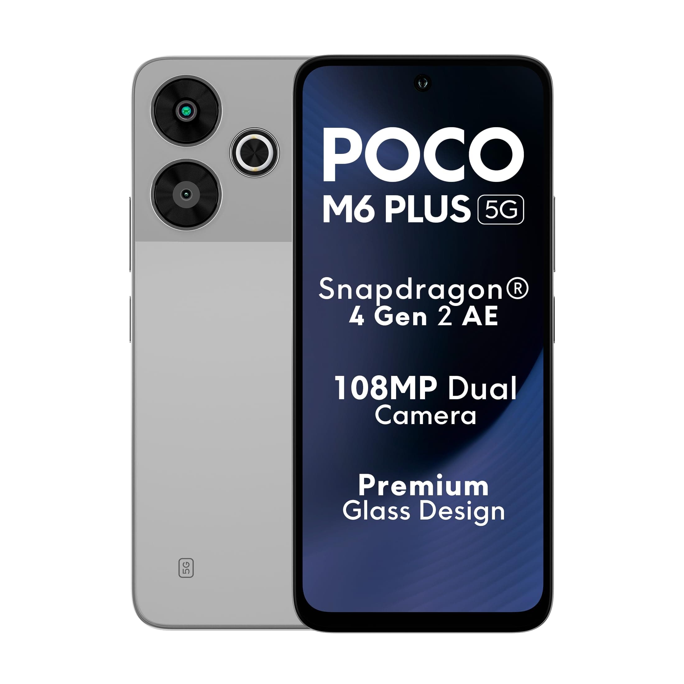 POCO M6 Plus 5G (Ice Silver) (8GB RAM, 128GB ROM)