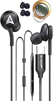 Awique Pack of 1 Type C Wired Earphones with Mic & Volume Controller (with Mobile Stand & Eartips)