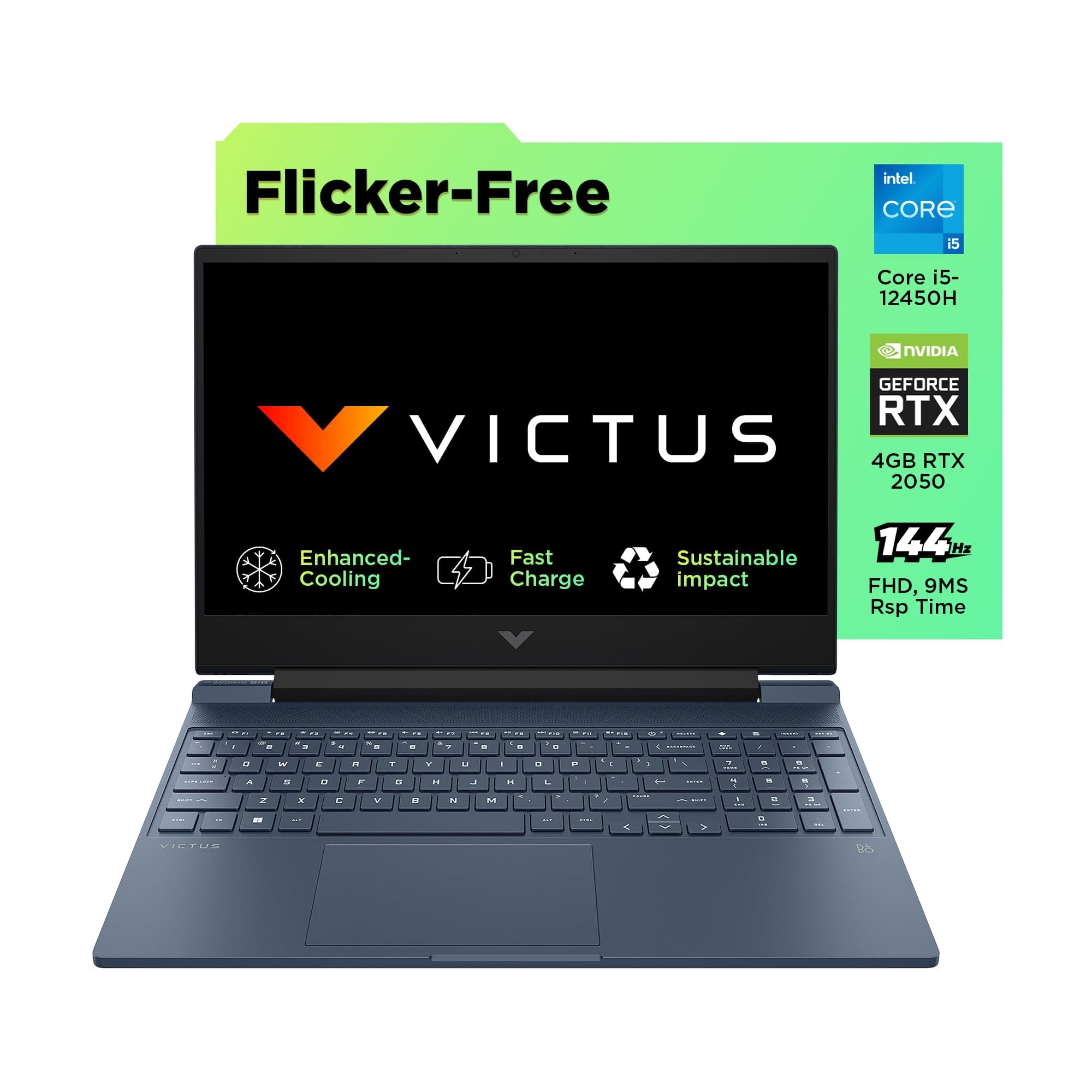 HP Victus Gaming Laptop 12th Gen Intel Core i5-12450H 15.6 inch(39.6 cm) FHD, 144 Hz, 9 ms Response time, 16GB DDR4, 1TB SSD, GeForce 4GB RTX 2050, B&...
