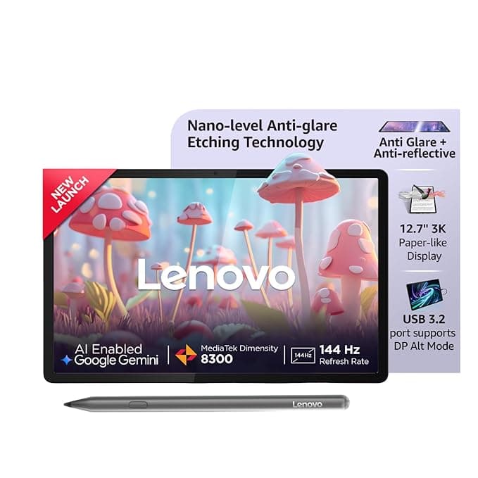 (Refurbished) Lenovo Idea Tab Pro Matte Edition with Paper-Like 12.7" 3K Display & Pen Plus|144Hz Refresh|8GB RAM, 256GB ROM|AI-Enabled|MediaTek Dimen...