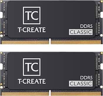 TEAMGROUP T-Create Classic DDR5 SODIMM 2x32GB 5600MHz(PC5-44800) CL46 Hynix IC Laptop Memory Module Ram - CTCCD564G5600HC46ADC-S01