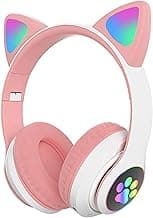 WK LIFE BORN TO LIVE- 2022 Updated with 5.1 Version K8 Kids Headphones with Mic for Birthday Gift Girls/Boys Cat Ear Bluetooth, Foldable LED Light Up 