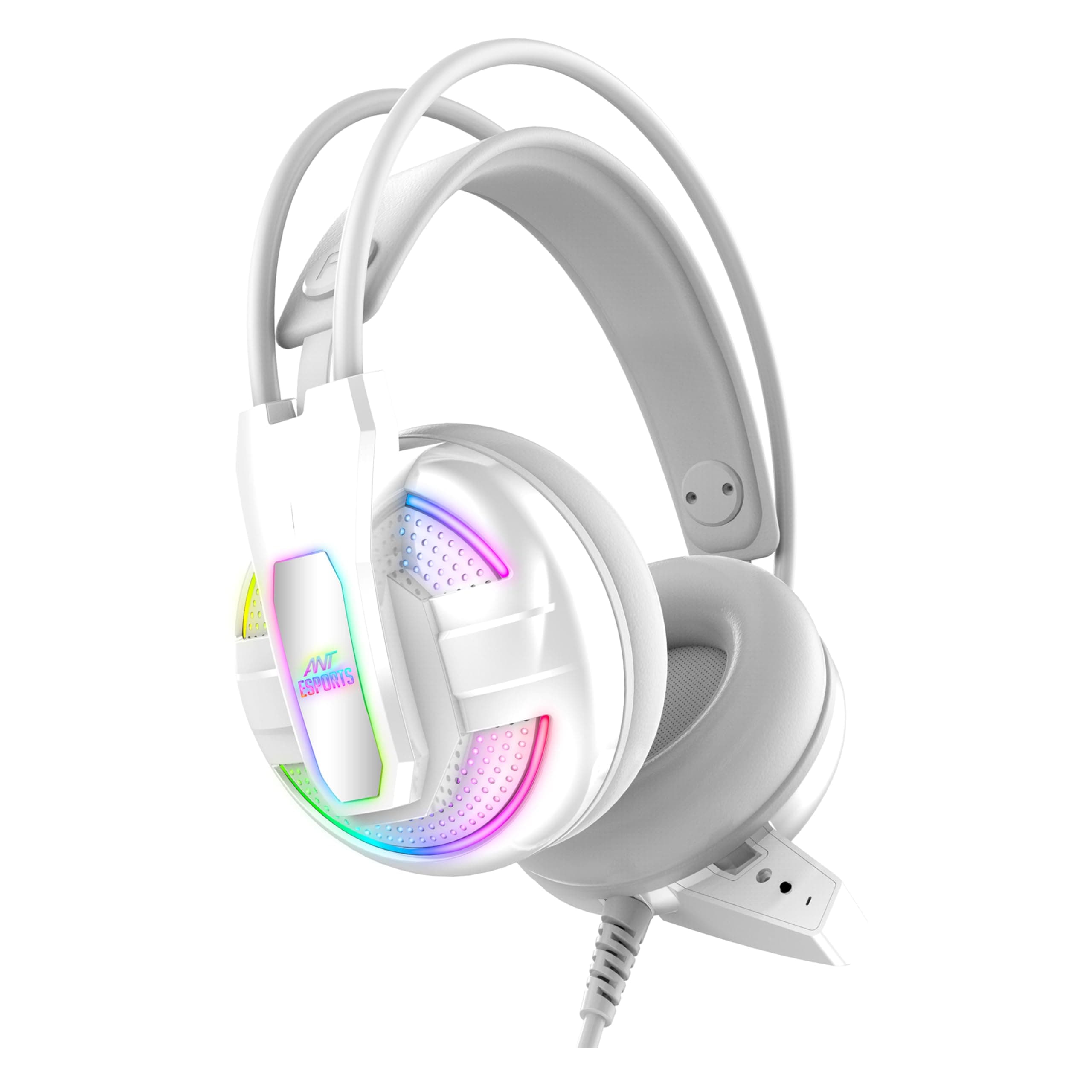 Ant Esports H525 Pro RGB Gaming Headset Gaming Over Ear Wired Headphones with Mic| 2 * 3.5MM Jack + USB for RGB Light |50 MM Drivers | Compatible with...