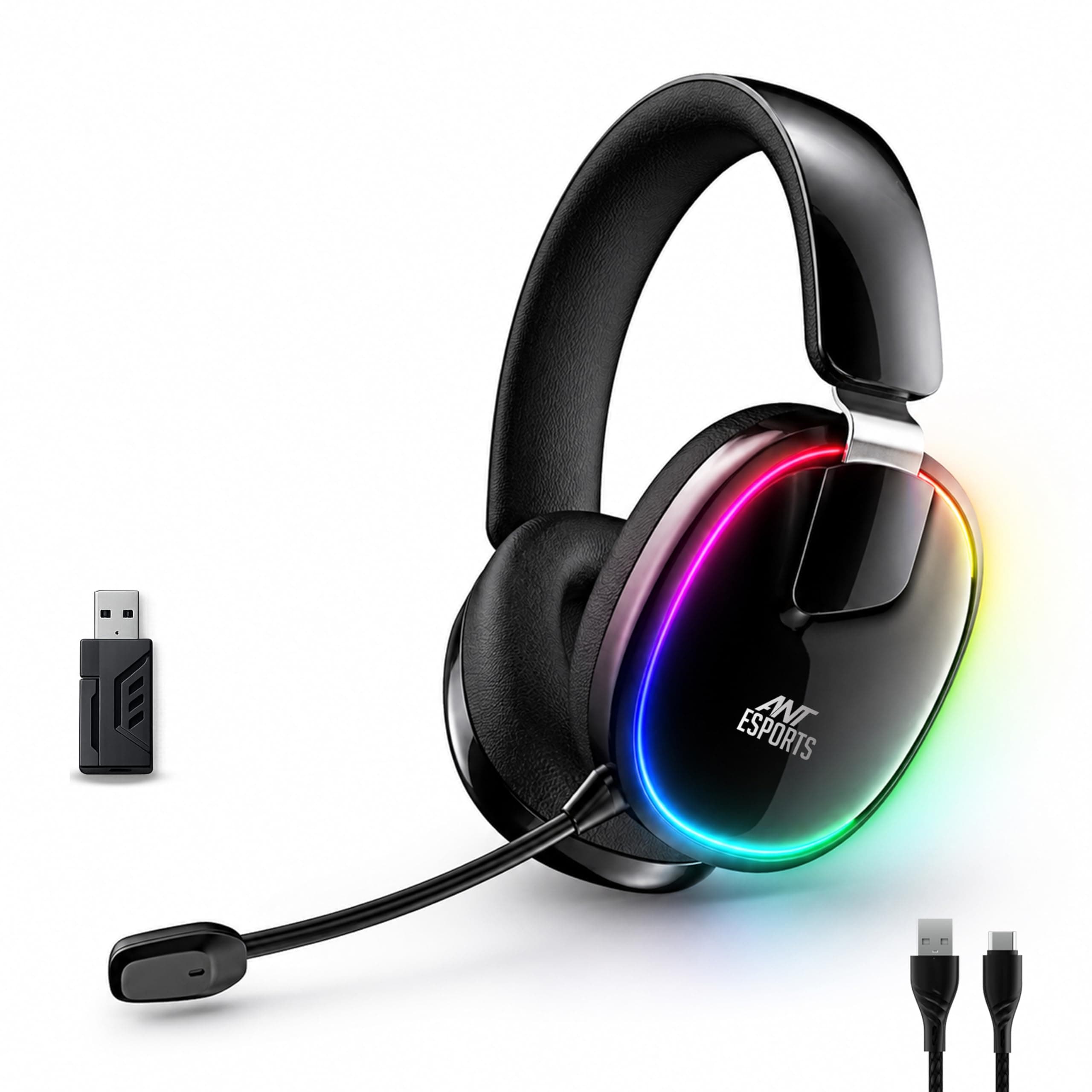 Ant Esports Stealth 30 Tri-Mode Wireless Gaming Headset |Bluetooth 5.4 | 2.4GHz | Wired|50mm Drivers Detachable Mic 1200mAh B