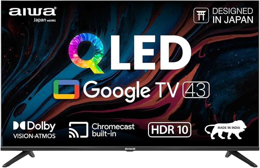 Aiwa MAGNIFIQ 108cm (43 inches) 4K Ultra HD Google QLED TV AS43QUHDX1-GTV Signature Sound