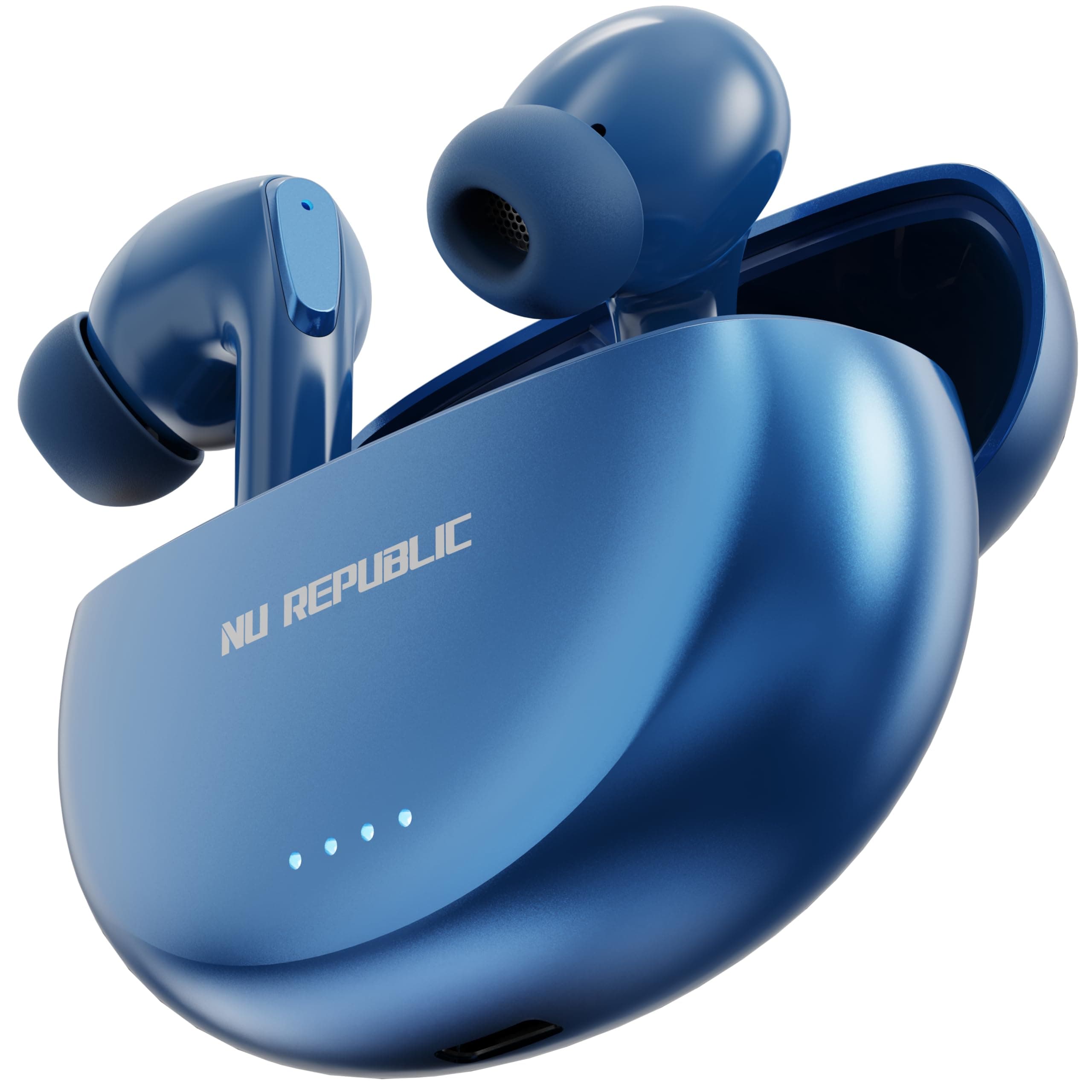Nu Republic Epic X3 True Wireless in Ear Earbuds with X-Bass Technology, Upto 48 hrs Playtime, ENC Mic, Type-C Fast Charging, Hall Sensor Function - B...