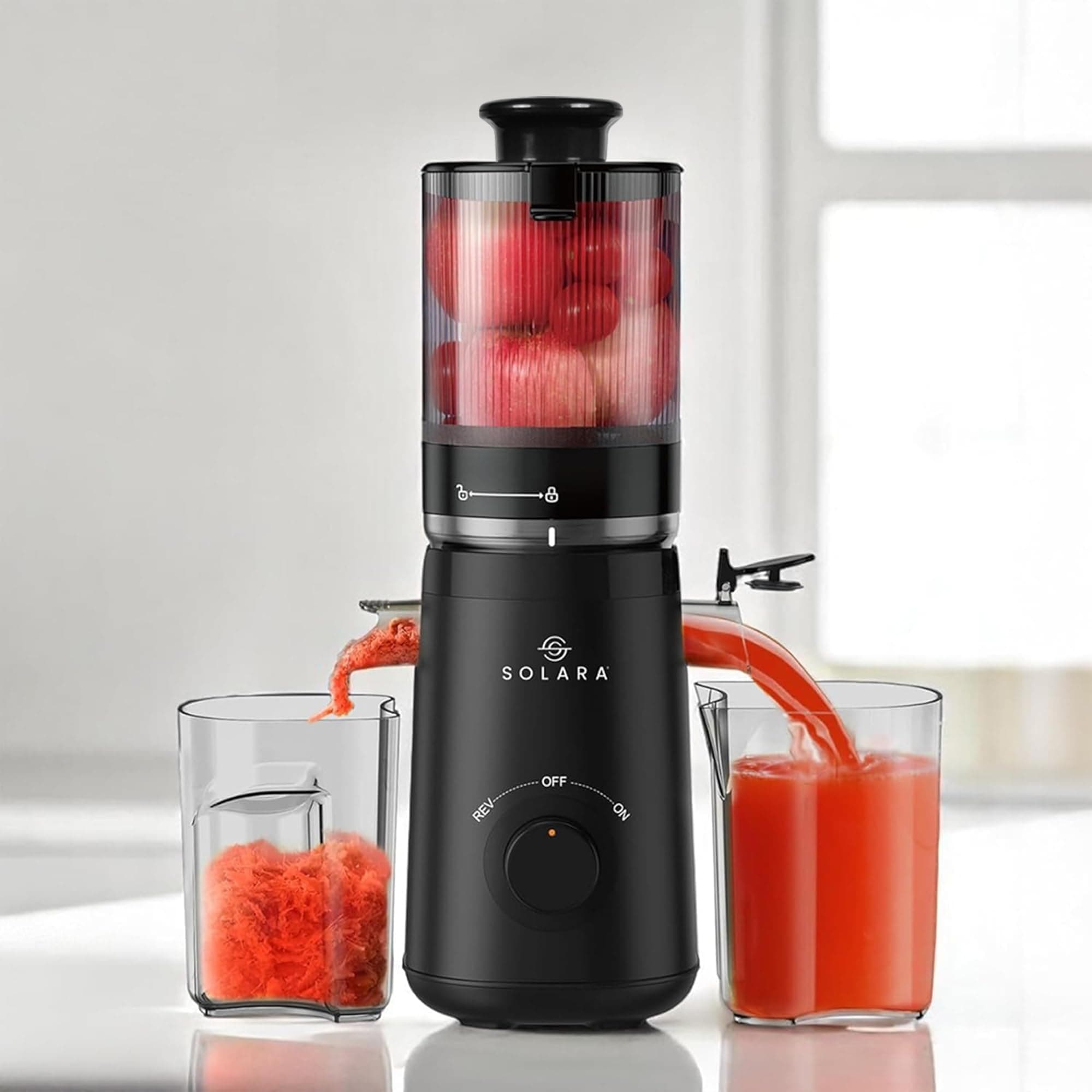 SOLARA Cold Press Juicer for Home With Automatic Fruit Cutting, Masticating Juicer Machine (10% More Juice), All-in-One Cold-Press Juicers, Slow Juice...