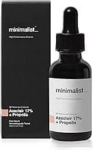 Minimalist 17% Azeclair (Azelaic Acid Derivative) Anti Acne Serum | With Propolis For Acne Control, Excess Oil & Rosacea | 30 ml