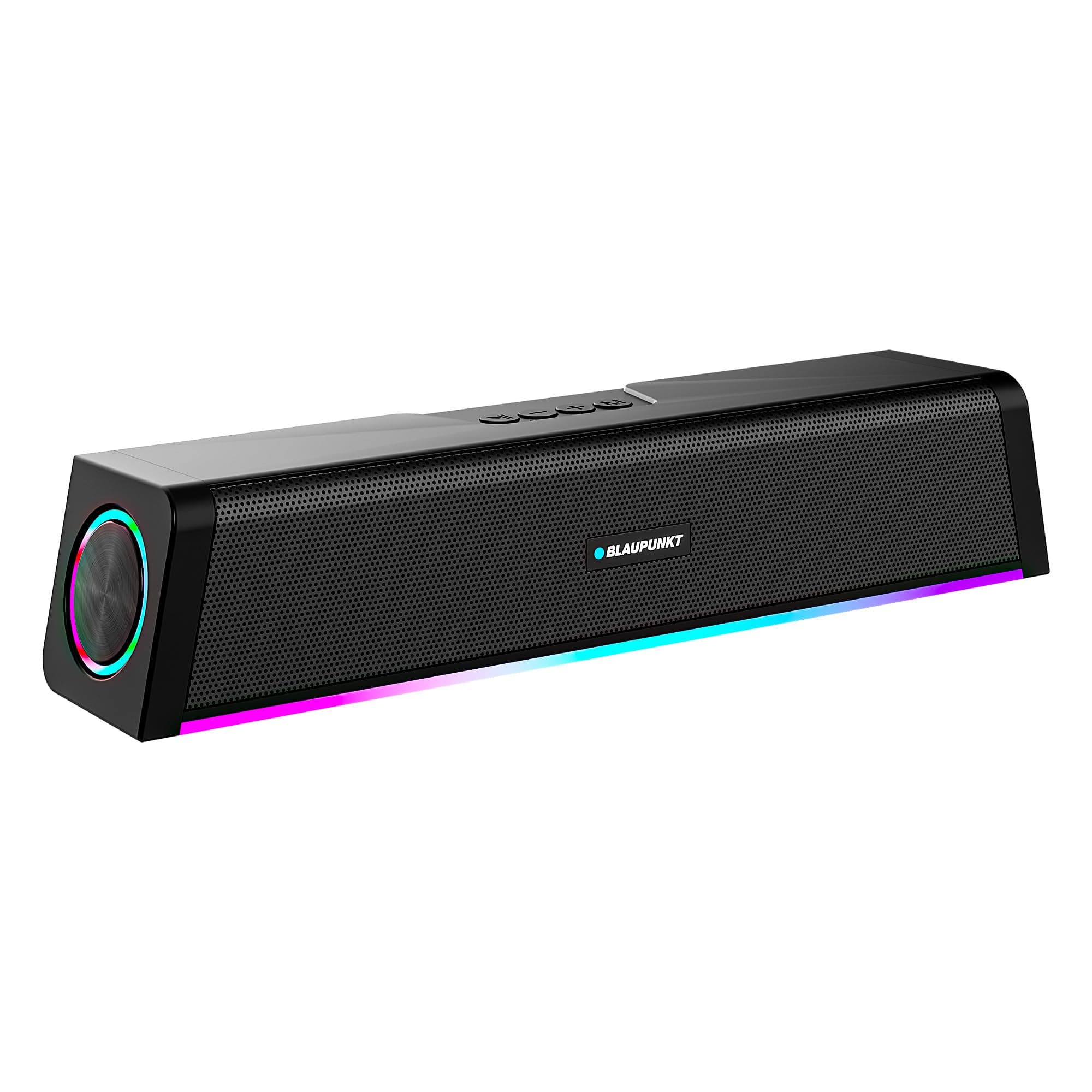 Blaupunkt SBA22 Pro Portable Bluetooth Soundbar | Dual Full Range Drivers & Bass Radiators I Sleek & Portable Design I Dual RGB Ring Lights |2000mah B...