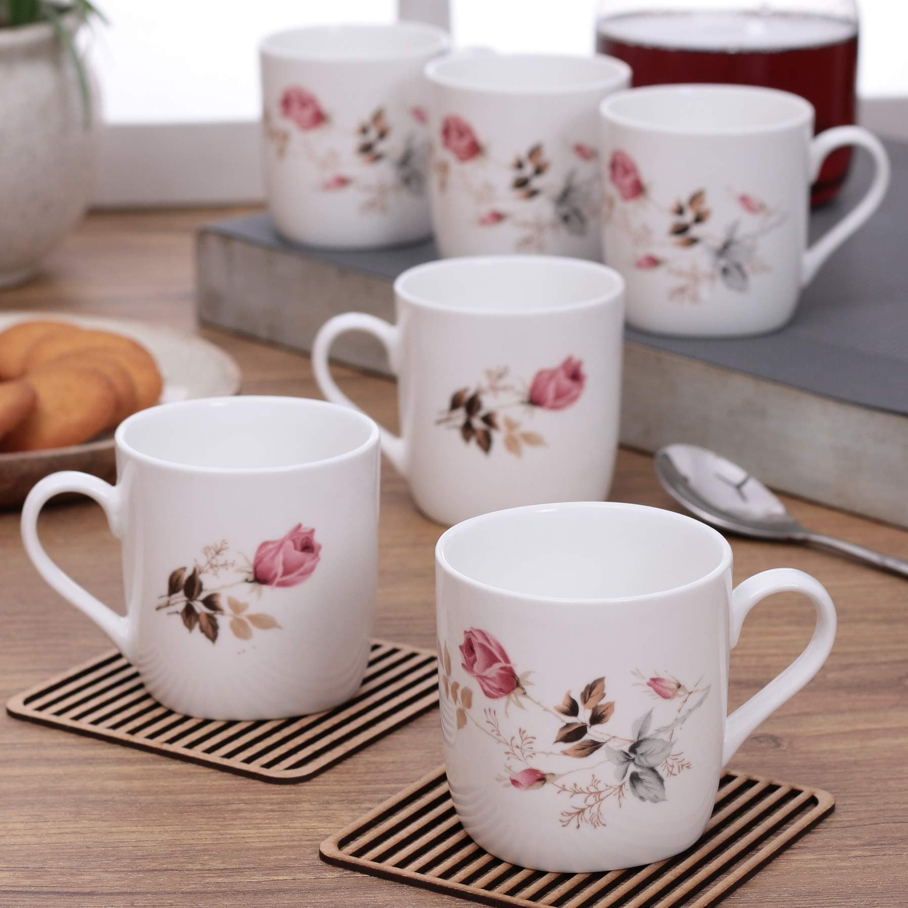Clay Craft Ceramic Coffee Cup - Set Of 6, Multicolor, 200ml