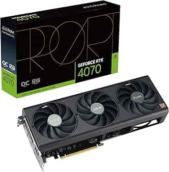 ASUS ProArt GeForce RTX 4070 GDDR6X Graphics Card (PCIe 4.0, 12GB GDDR6X, DLSS 3, HDMI 2.1a, DisplayPort 1.4a, 2.5-Slot Design, Free 3 Month of Adobe ...