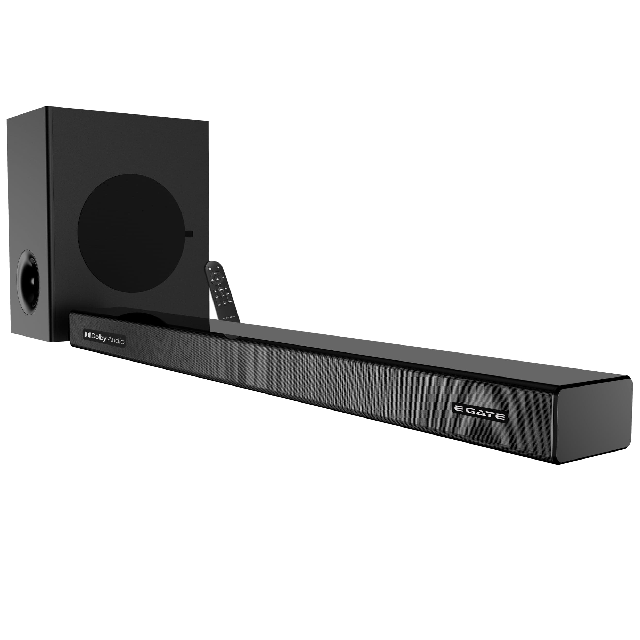E GATE 300W Dolby 2.1 Channel Home Theatre Soundbar | Enigma 315D Sourround Sound with Subwoofer & 3 EQ Mode | Bluetooth V5.3, HDMI (eARC), Optical in...