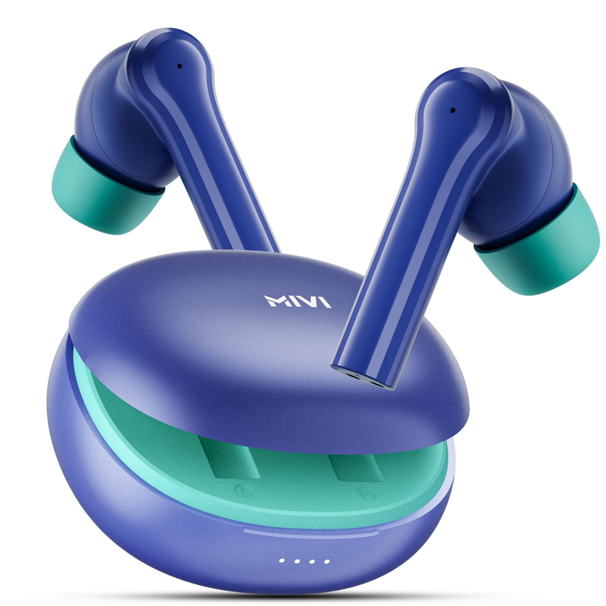 Mivi DuoPods C2 TWS [New Launch], 50 Hrs Playtime, HD Call Clarity with AI-ENC, 13mm Bass Drivers, Low Latency, BT v5.3, Type C Charging, Made in Indi...