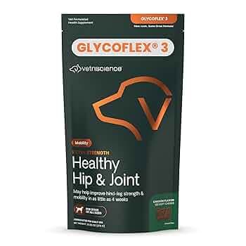 VETRISCIENCE Glycoflex 3 Hip And Joint Support For Dogs, 120 Bite Sized Chews, 30.69