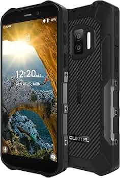 OUKITEL WP12 Pro Rugged Smartphone, Dual Sim, Android 11, 5.5 Inch 4000mAh 13MP Sony Camera, Triple LED Waterproof Mobile Phone NFC (SD 256GB),Black